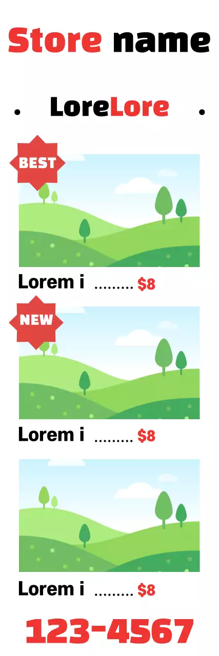 Banner de promoção de loja simples vermelha