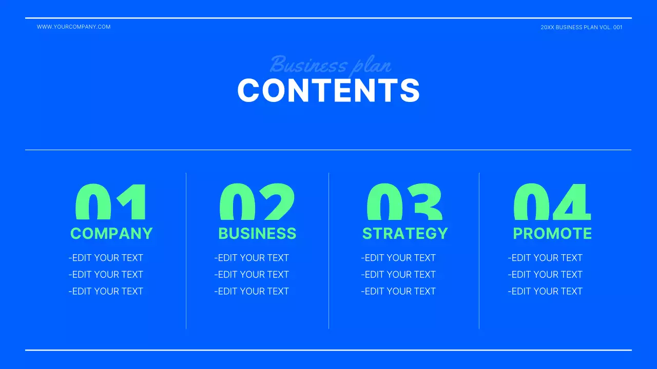 Blue Modern Business Plan Document Presentation