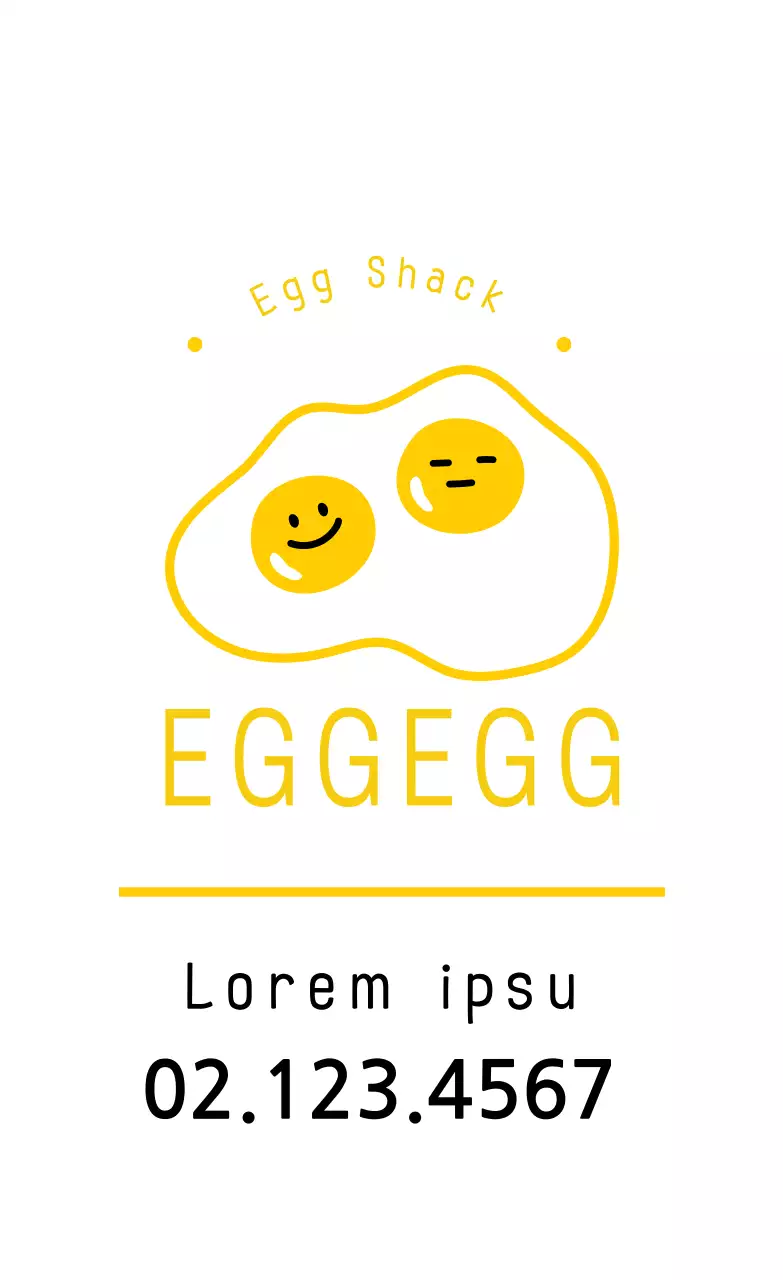 Ilustrasi kuning promosi pengiriman kemasan restoran telur yang lucu