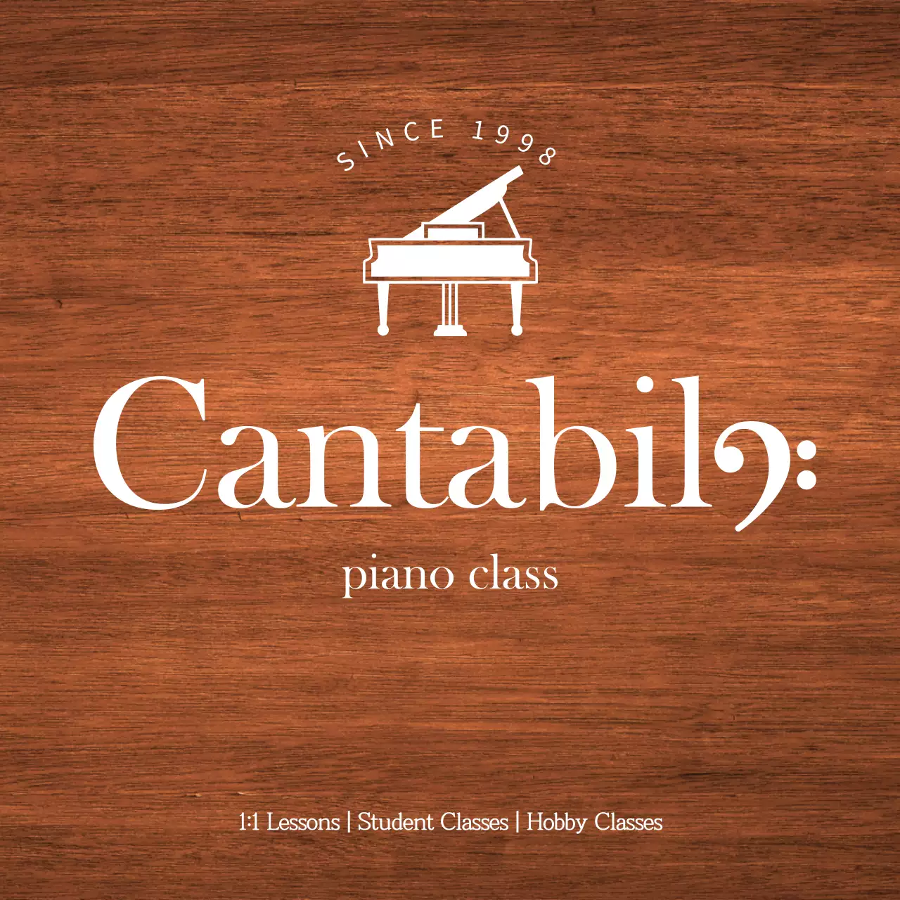 Simple piano instrument school design with white piano icon