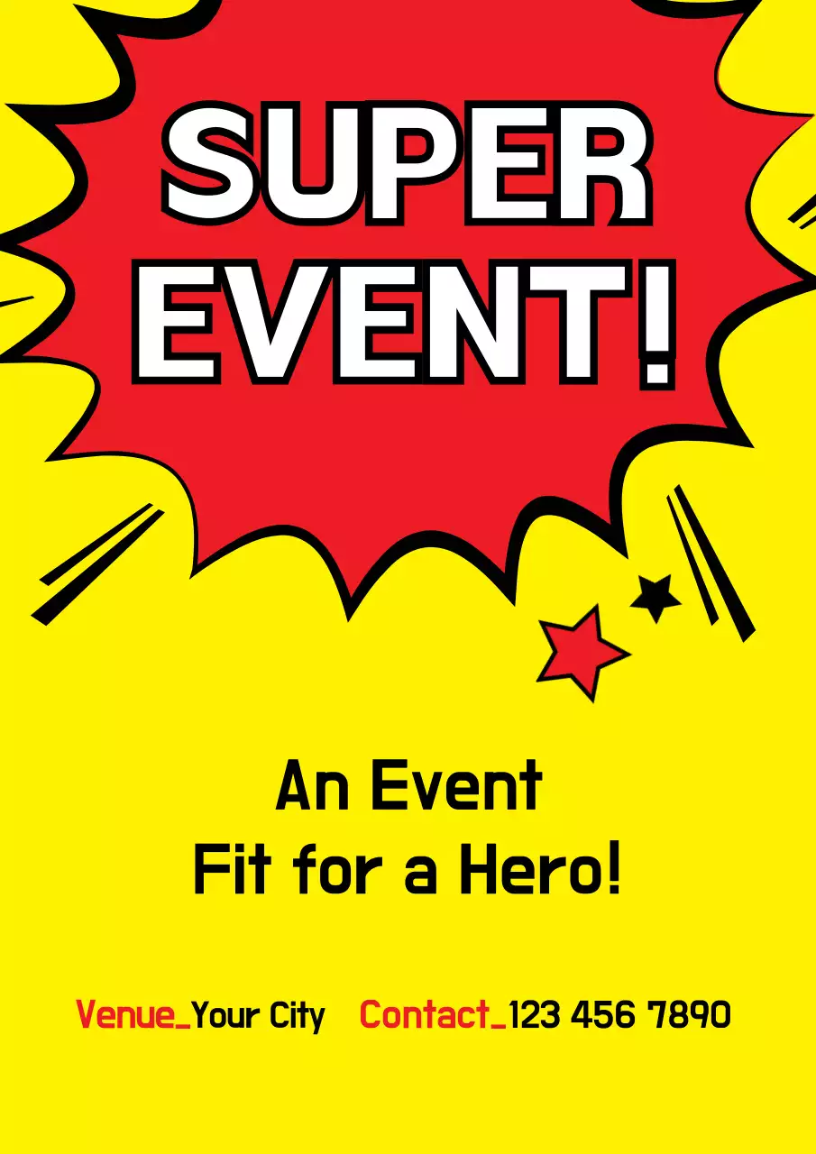 Yellow Comic Event Promotion Poster
