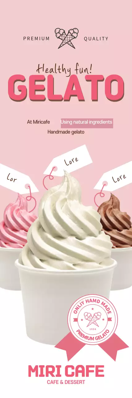 Promote neat ice cream by highlighting pink photos
