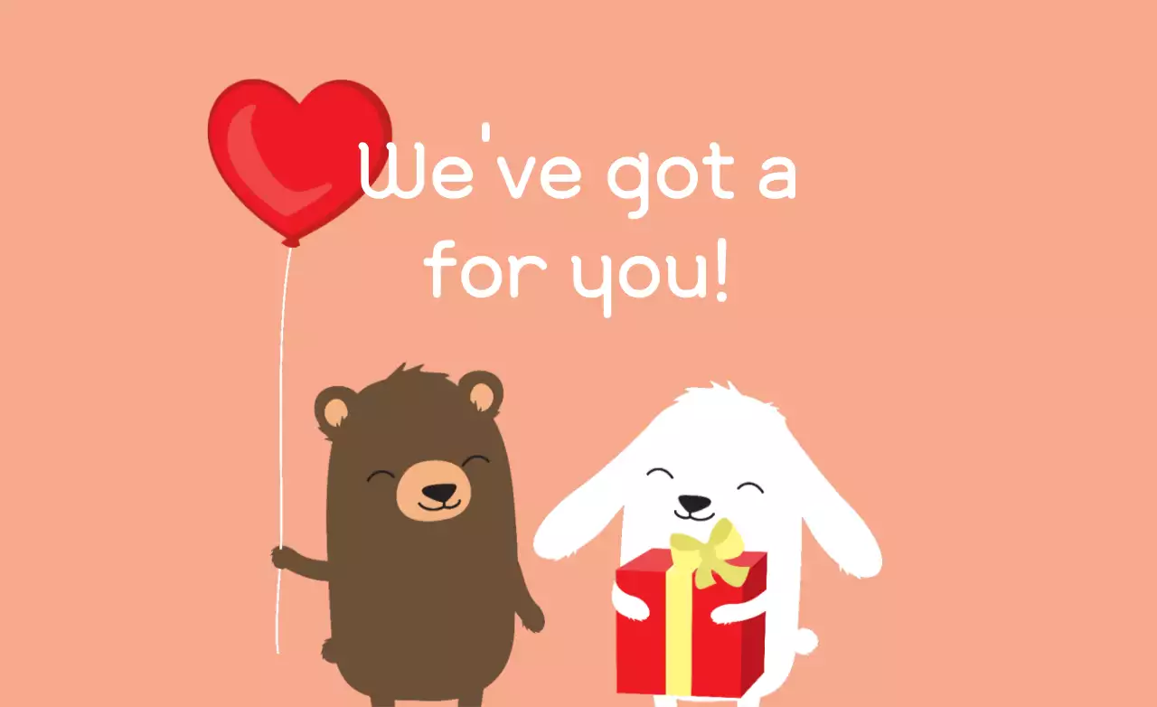 Coral Cute Gift Card Banner