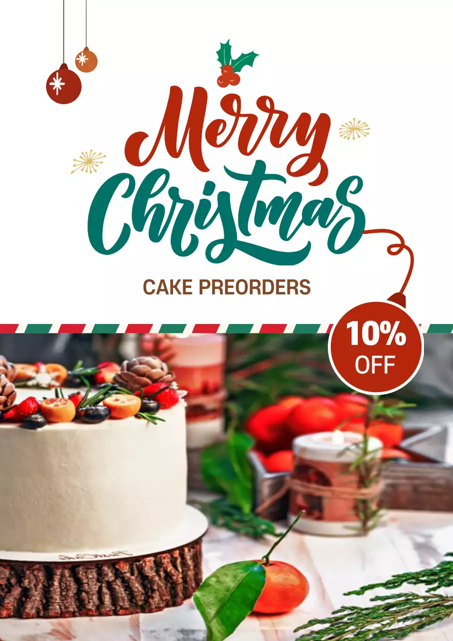 White Traditional Christmas Promotion Poster