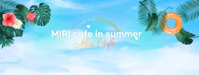 A cool summer concept cafe in light blue