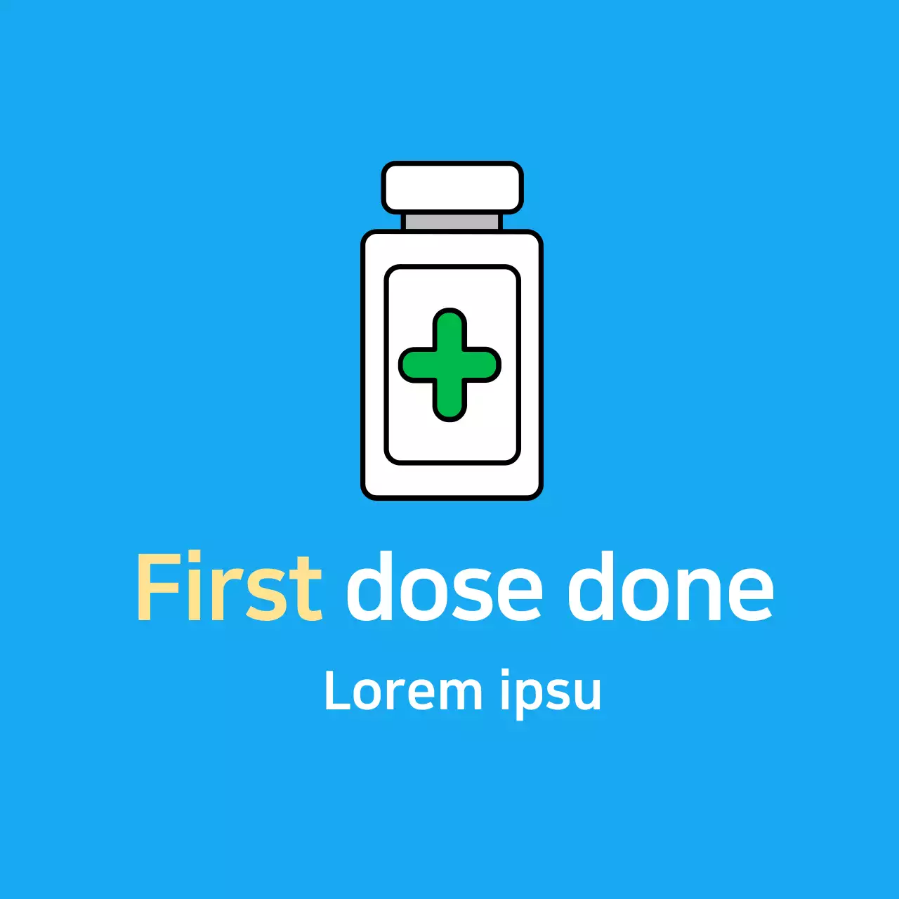 Light Blue Corona Vaccinated Medical Sticker