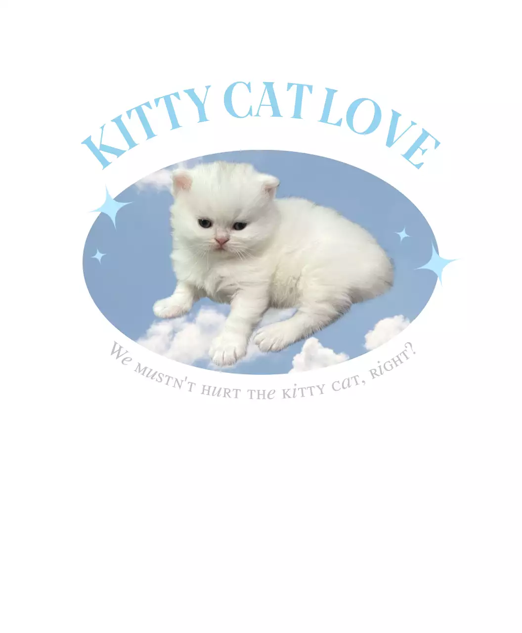 Kucing putih yang lucu dengan latar belakang langit