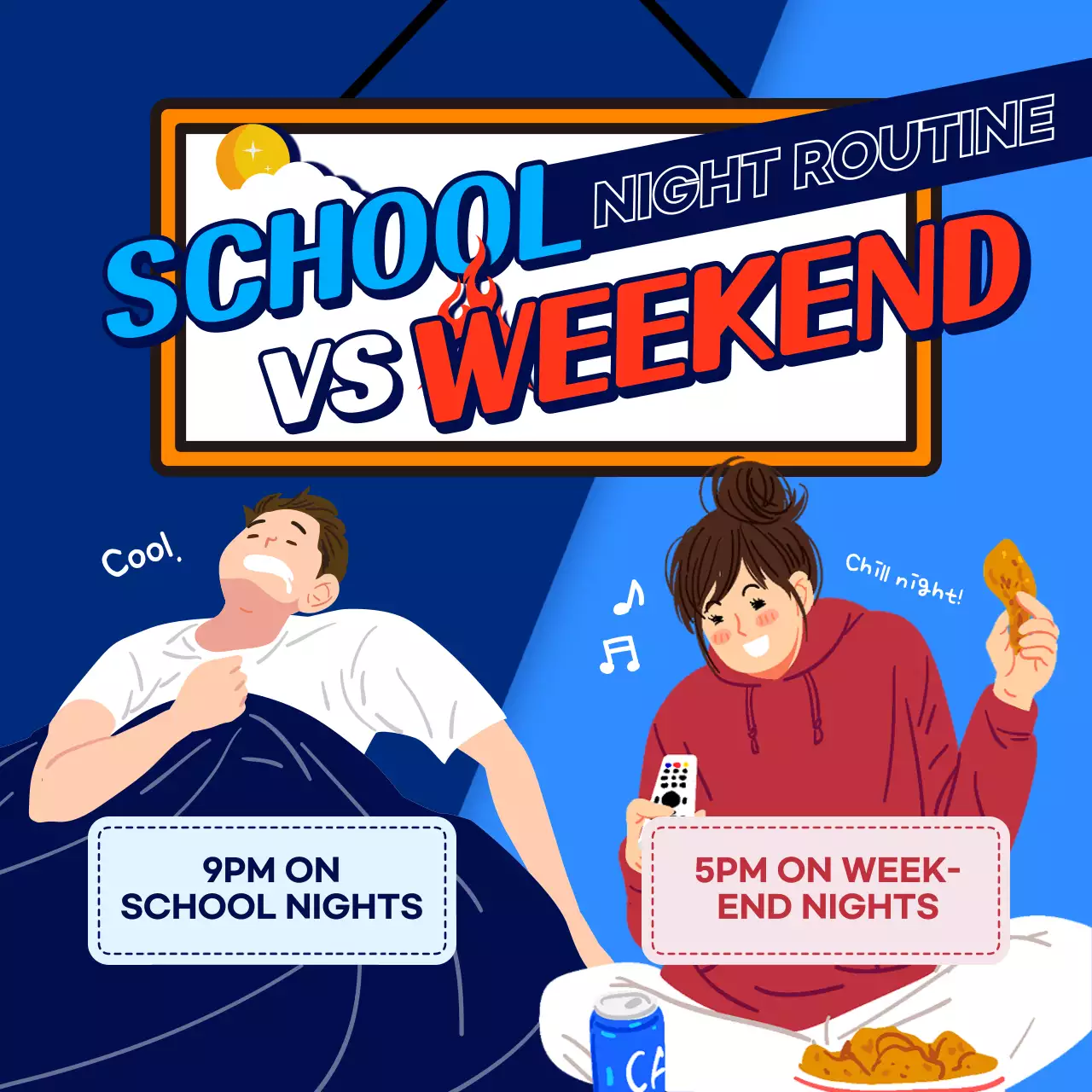 Blue Comic Routine Guide Social Media Post