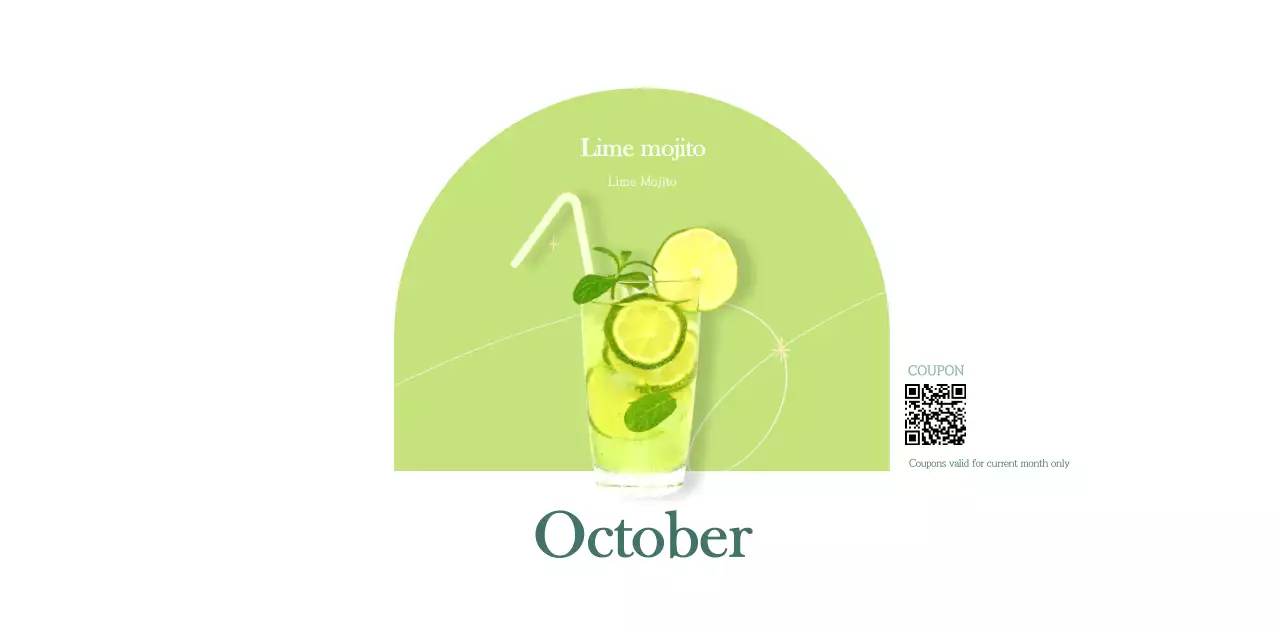 Cafe calendar with drink of the month recommendations