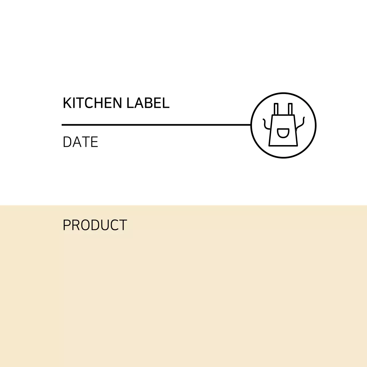 Label dapur sederhana dua warna putih-krem