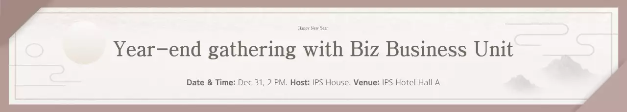 Banner de evento empresarial minimalista bege