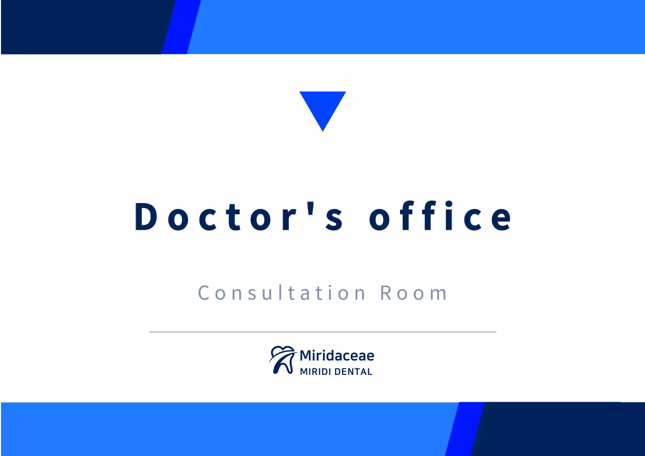 Gaya yang bersih dan sederhana dalam warna hitam dan biru tua dengan tanda kantor dokter