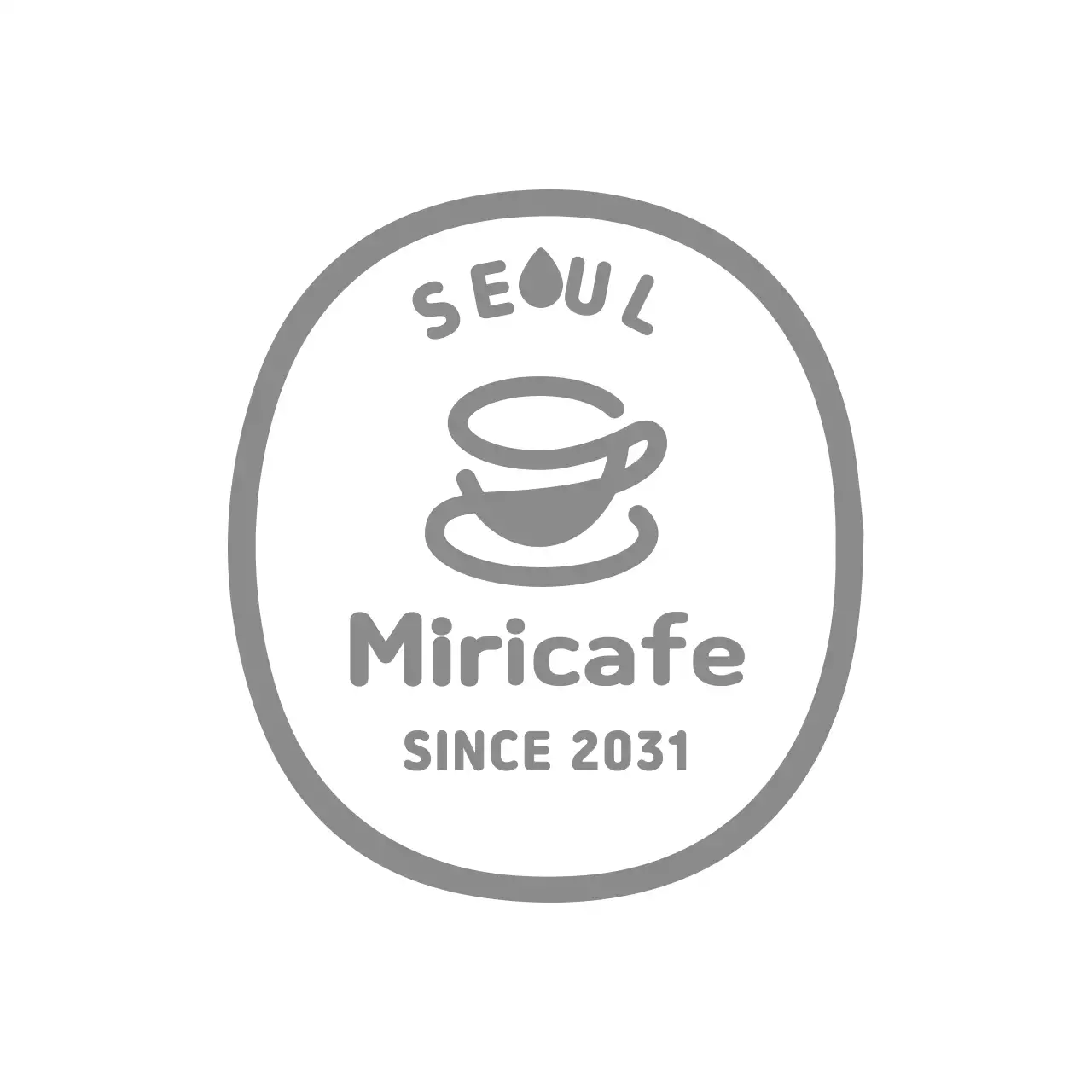 Simple logo with gray coffee icon