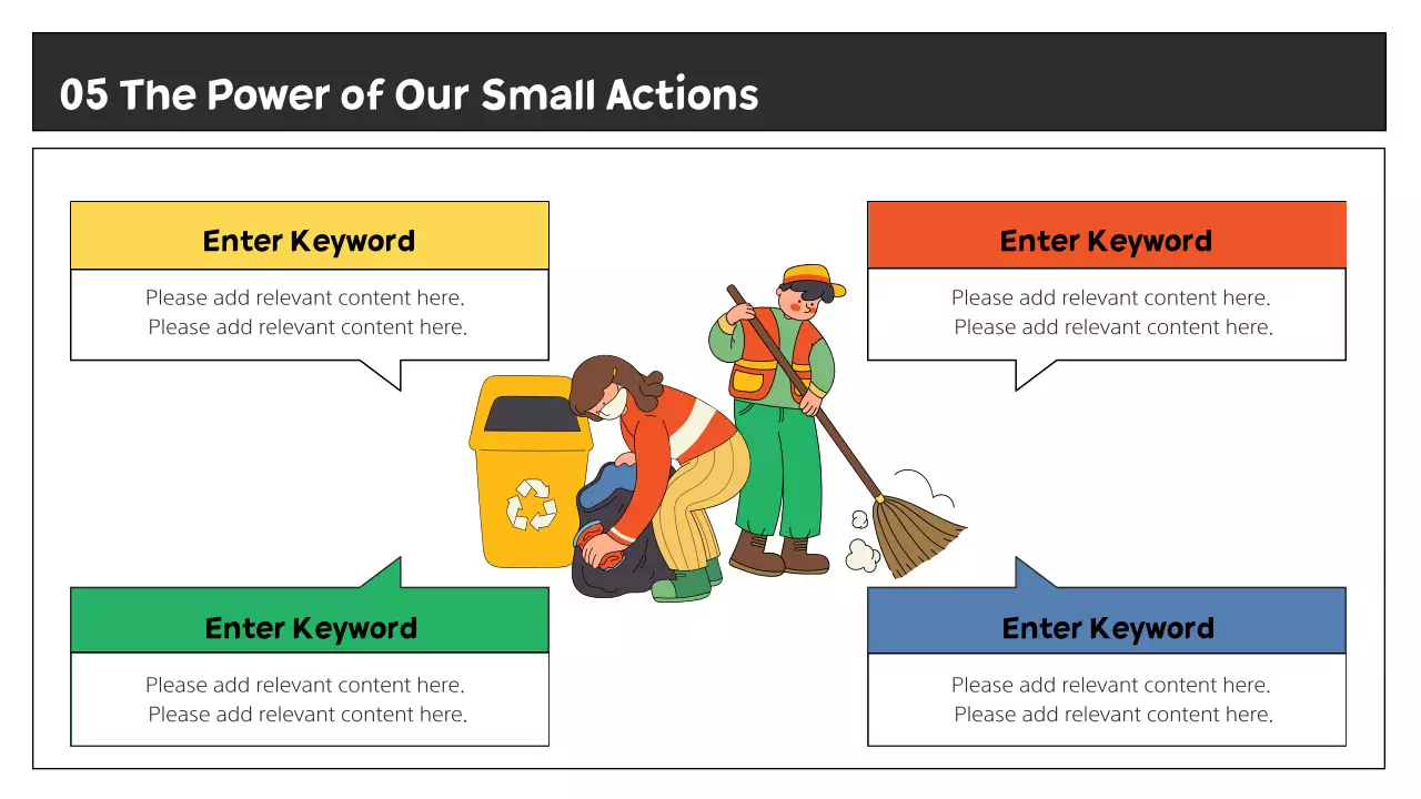 A modern yellow and green presentation on environmentalism