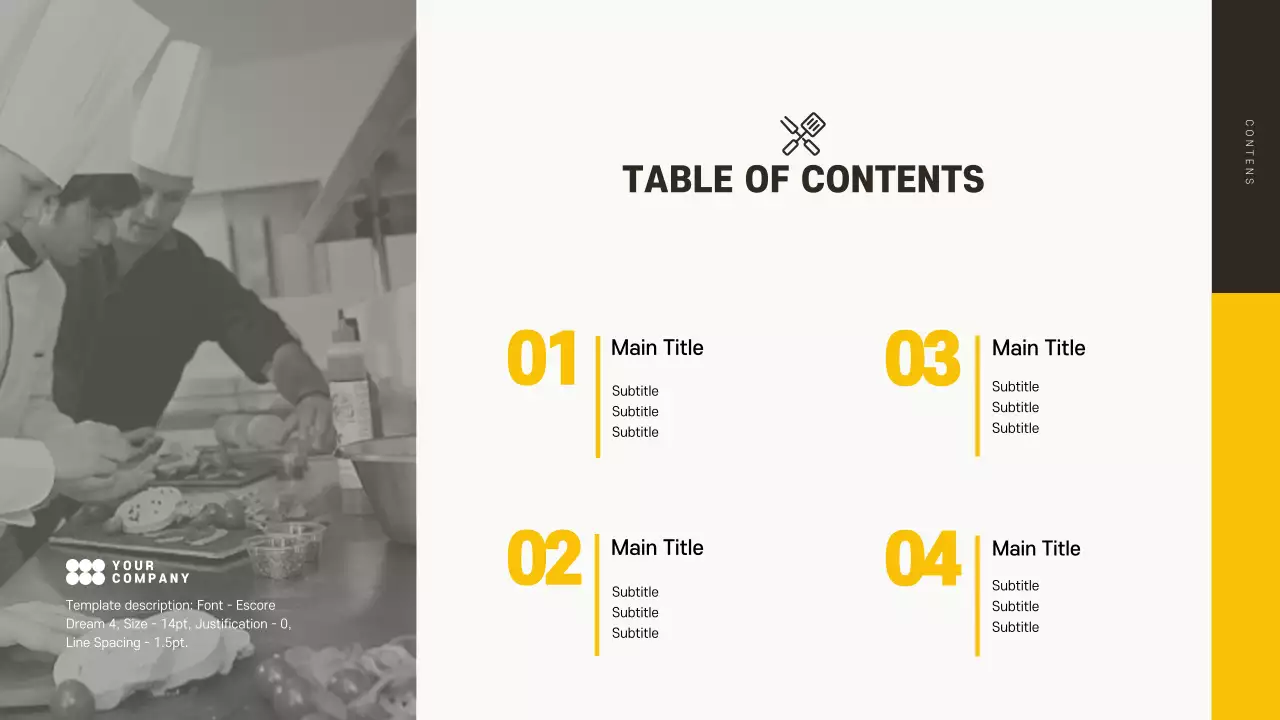 Presentasi Promosi Makanan Modern Kuning