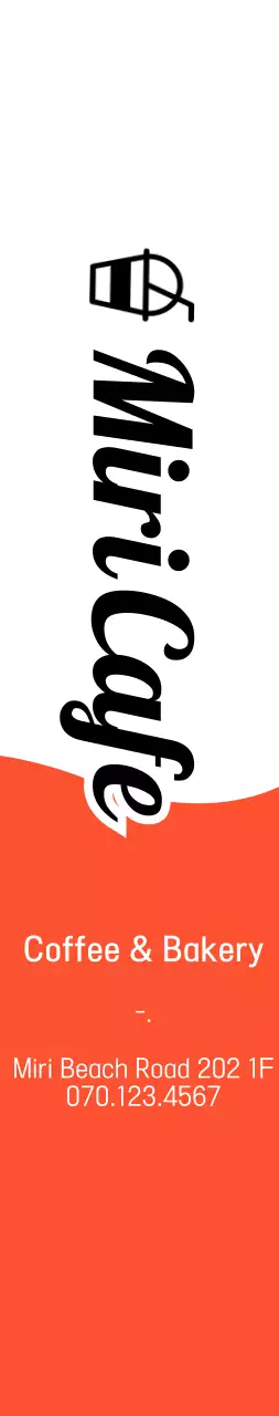 Konsep sederhana dalam warna oranye dan hitam untuk mempromosikan kafe dan toko roti