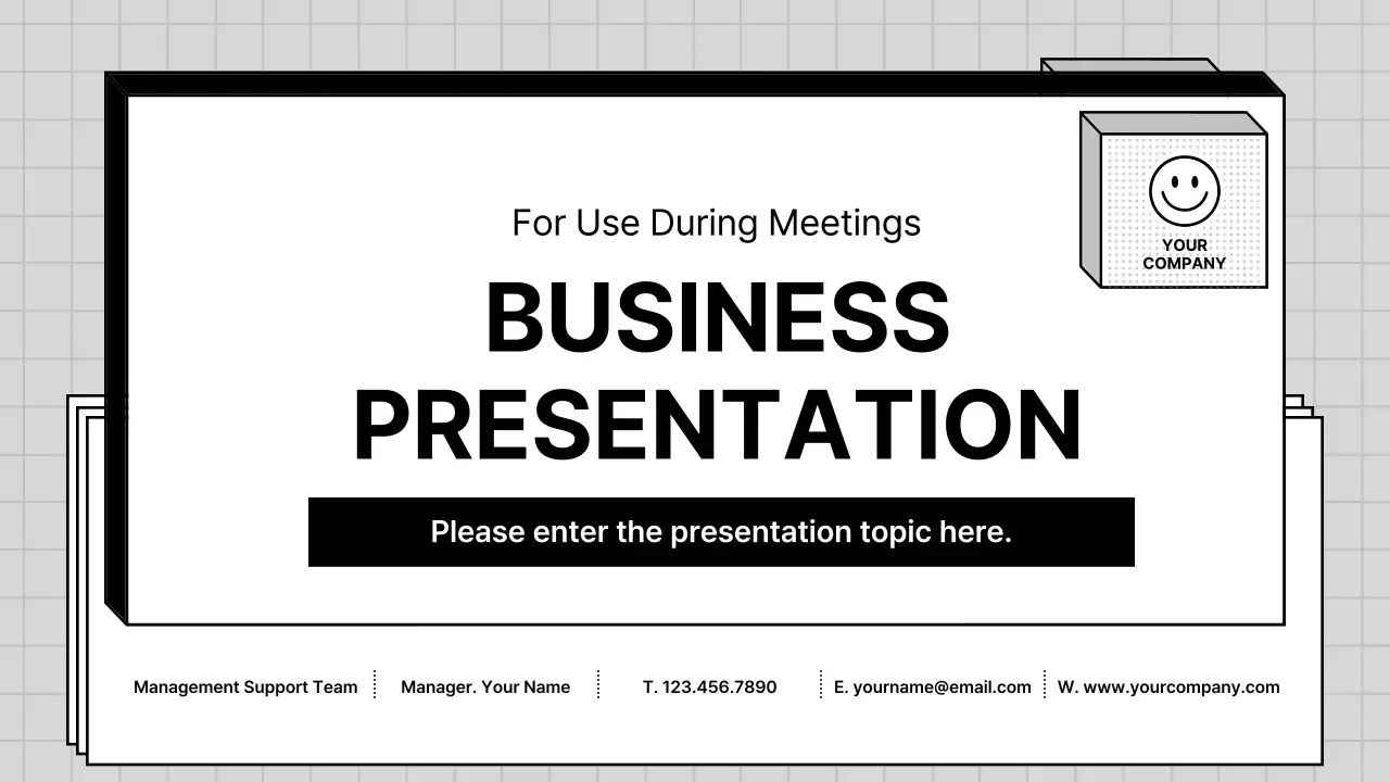 A gray, geometric company profile for a business PT