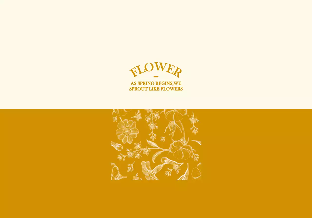 Gaya pola ilustrasi bunga dan daun yang penuh warna, berwarna cerah, dan sentimental untuk barang dagangan pribadi