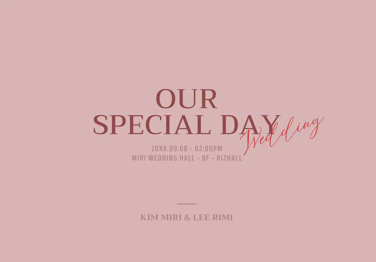 For a simple wedding invitation with red and pink cursive accented text.