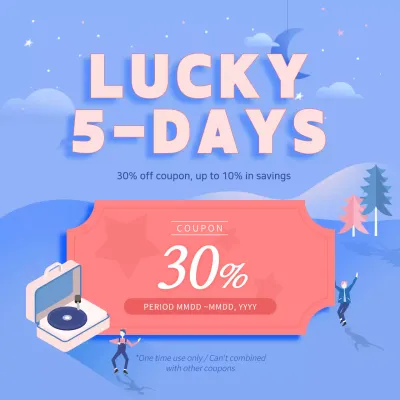 Blue Trendy Coupon Promotion Instagram Post