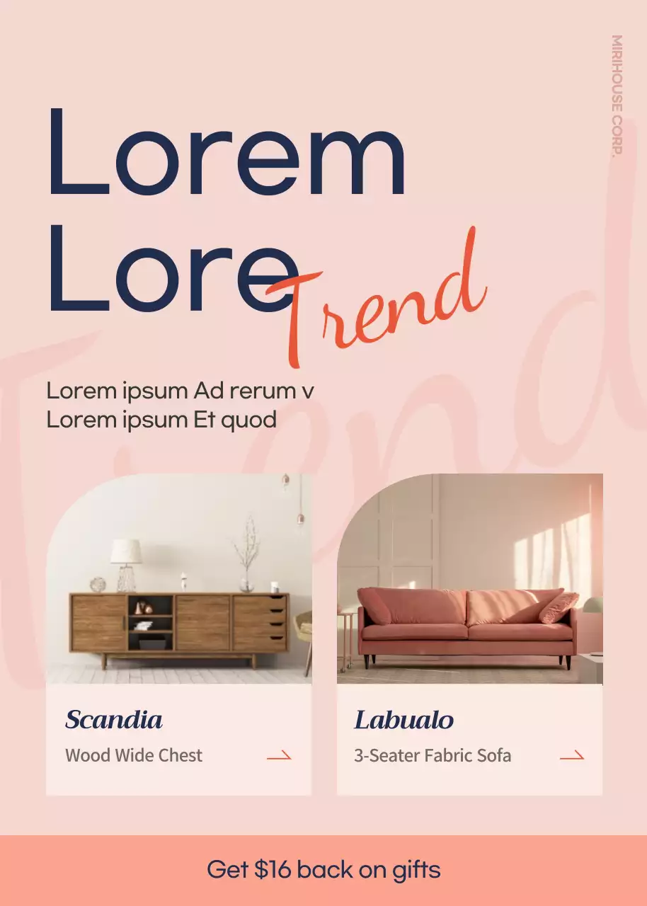 Poster Promosi Furnitur Modern Beige