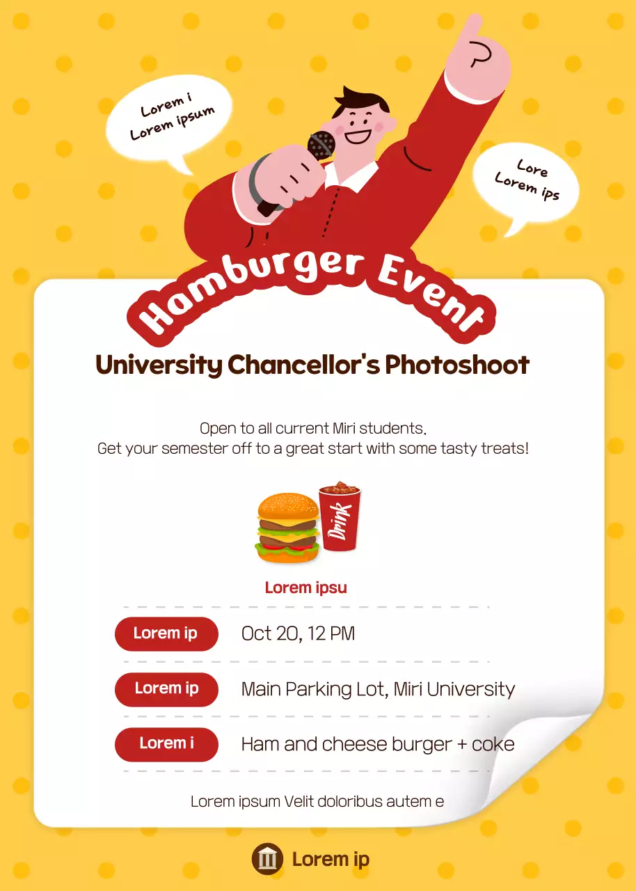 Poster Promosi Acara Universitas Retro Kuning