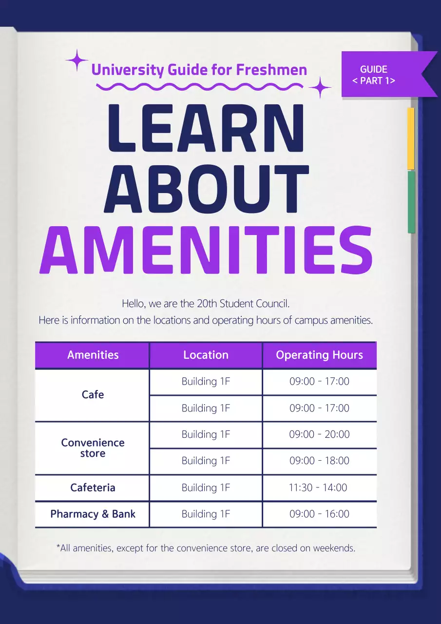 Purple Modern University Guide Poster
