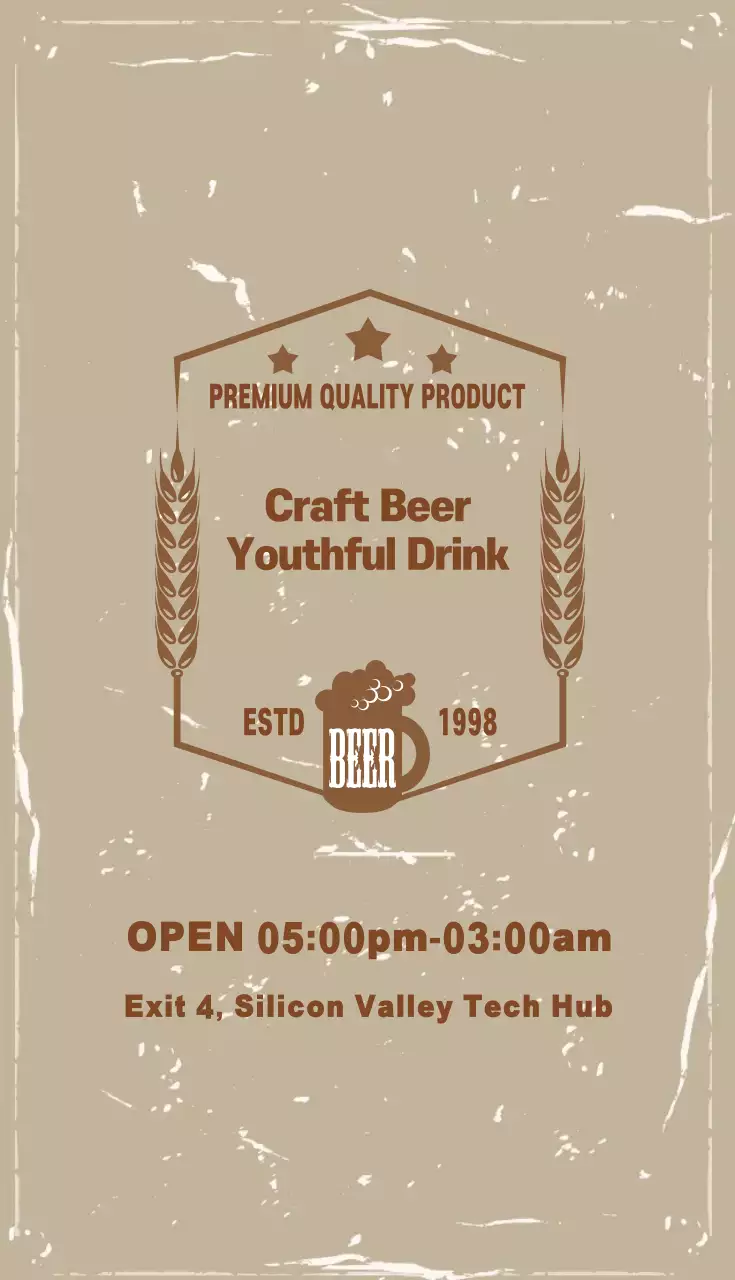 Kartu Nama Promosi Bir Vintage Beige