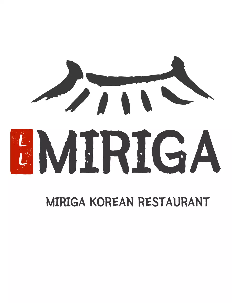 Clean restaurant logo for Korean restaurant t-shirts