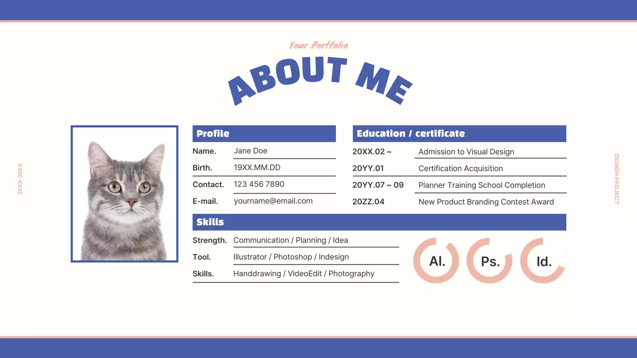 Blue Retro Design Portfolio Presentation