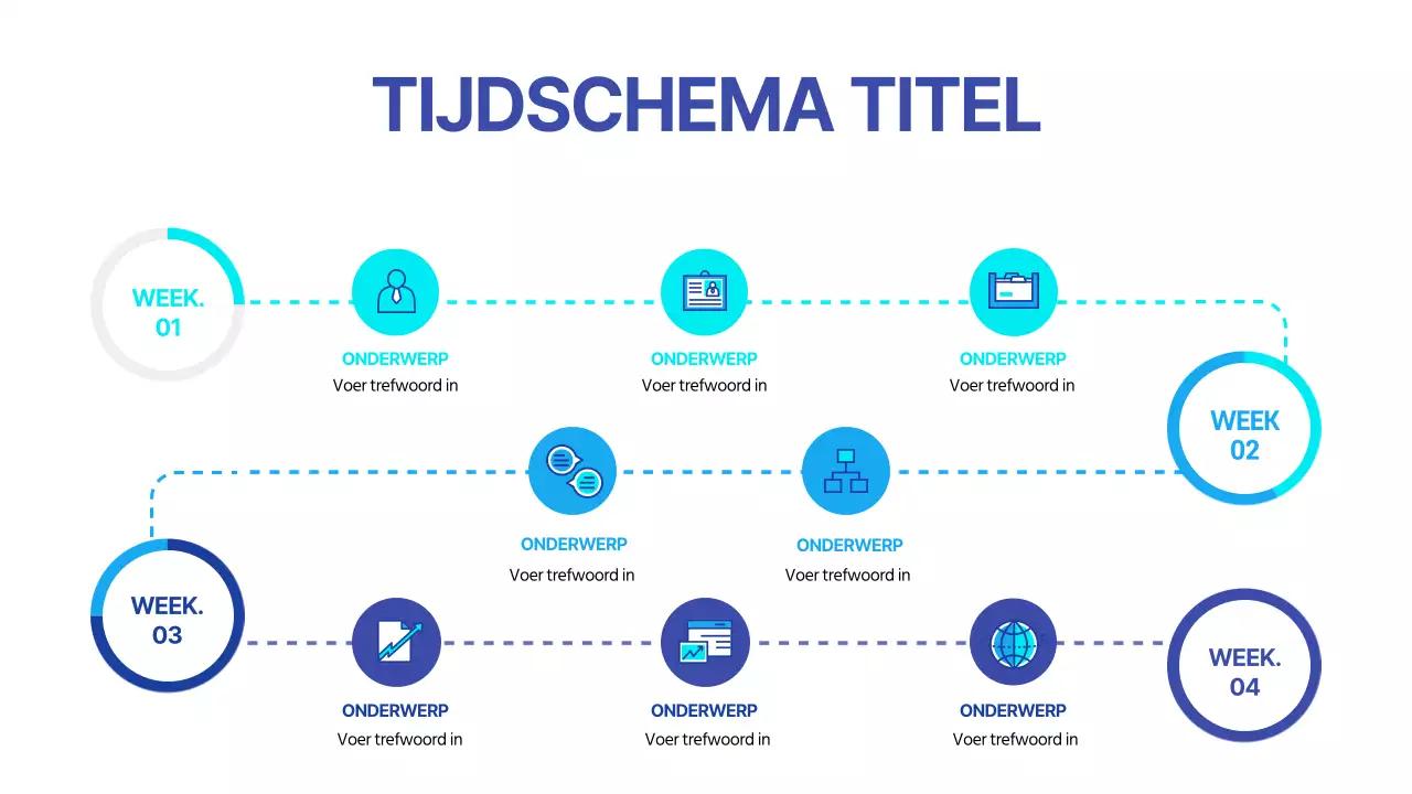 Blauw gestippeld stappenplan