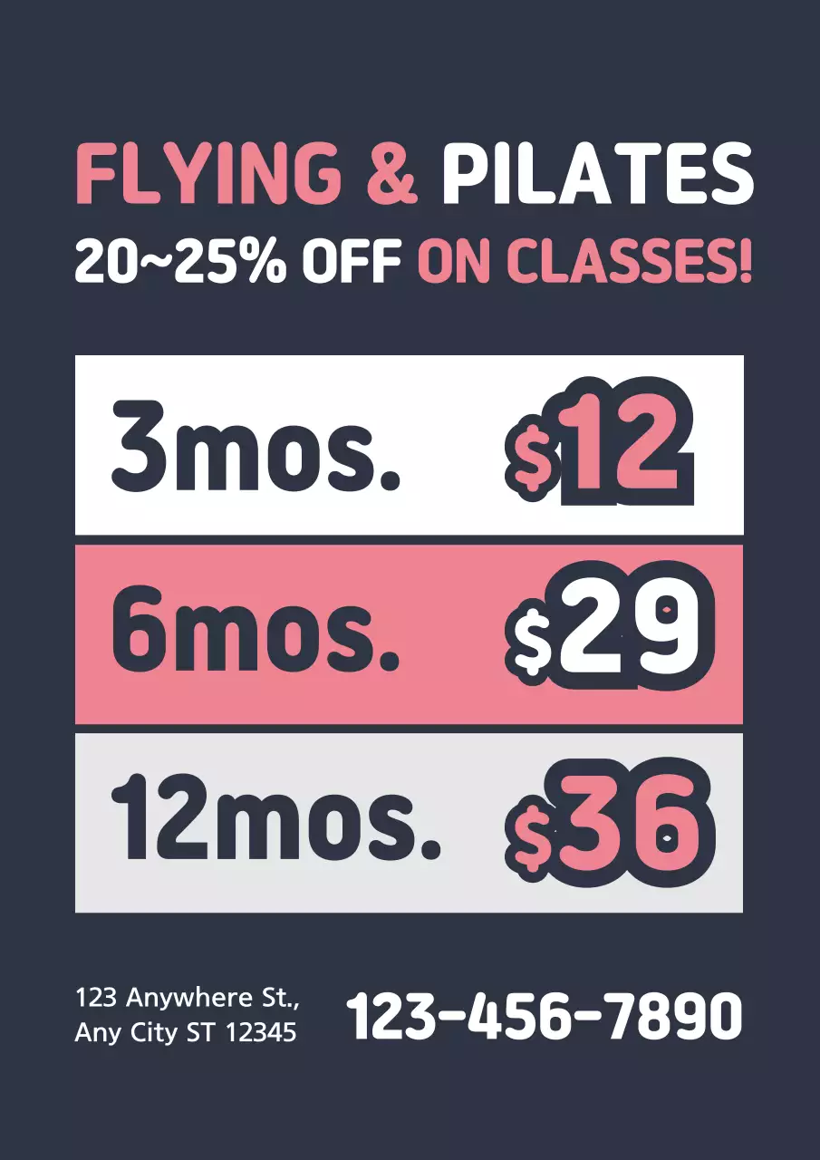 Navy Trendy Fitness Promotion Poster