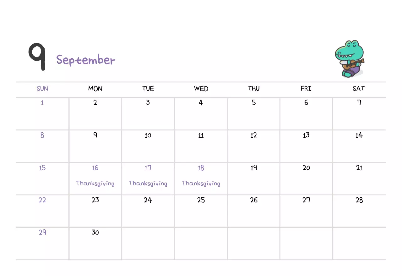 A calendar with a cute Argo illustration concept