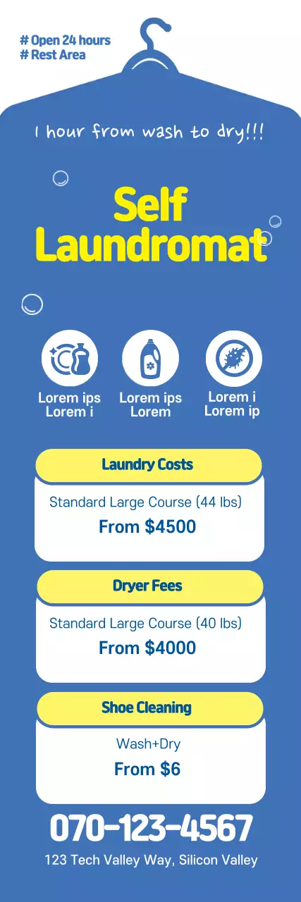 Blue yellow lettering Highlighted icon Promote your cleaners