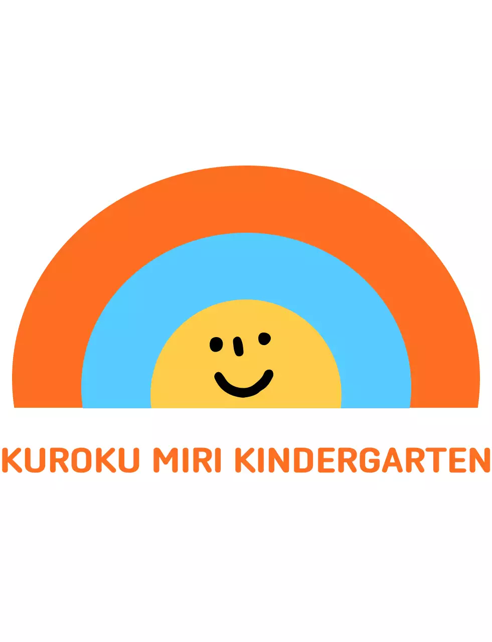 Preschool logo with cute orange illustrations