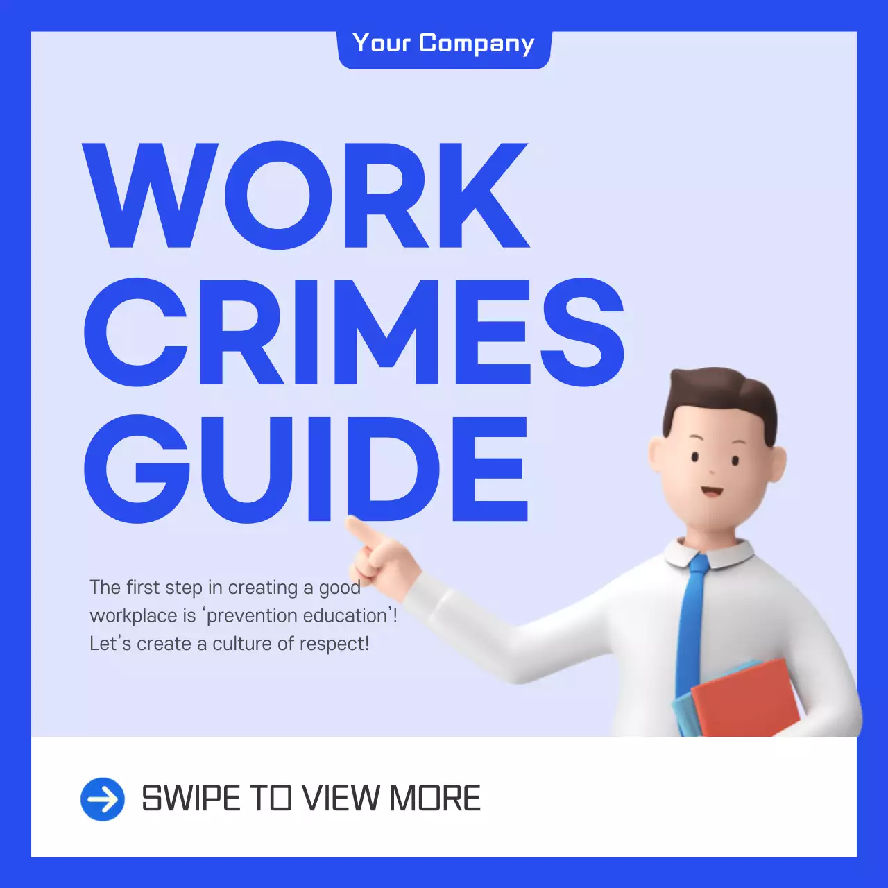 Blue Modern Work Guide Instagram Carousel