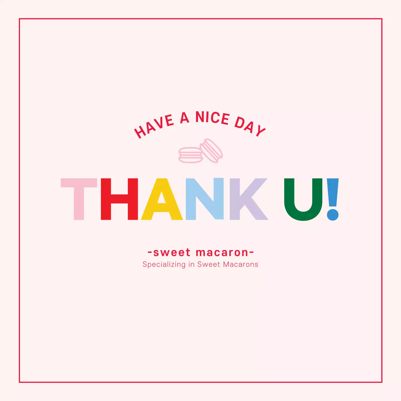 Colorful Minimal Thank You Card Instagram Post
