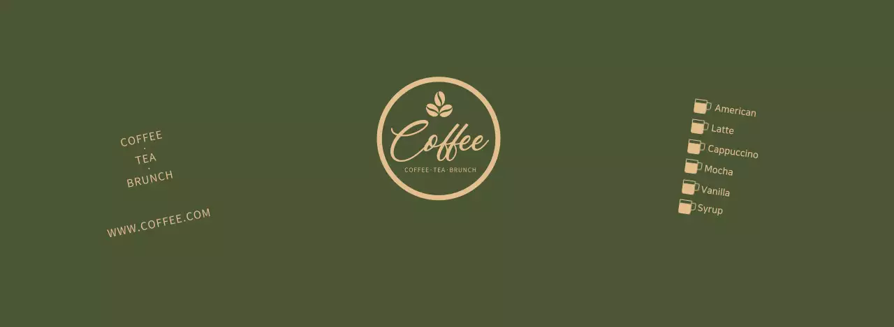 Gold and green cafe drink menu paper cups
