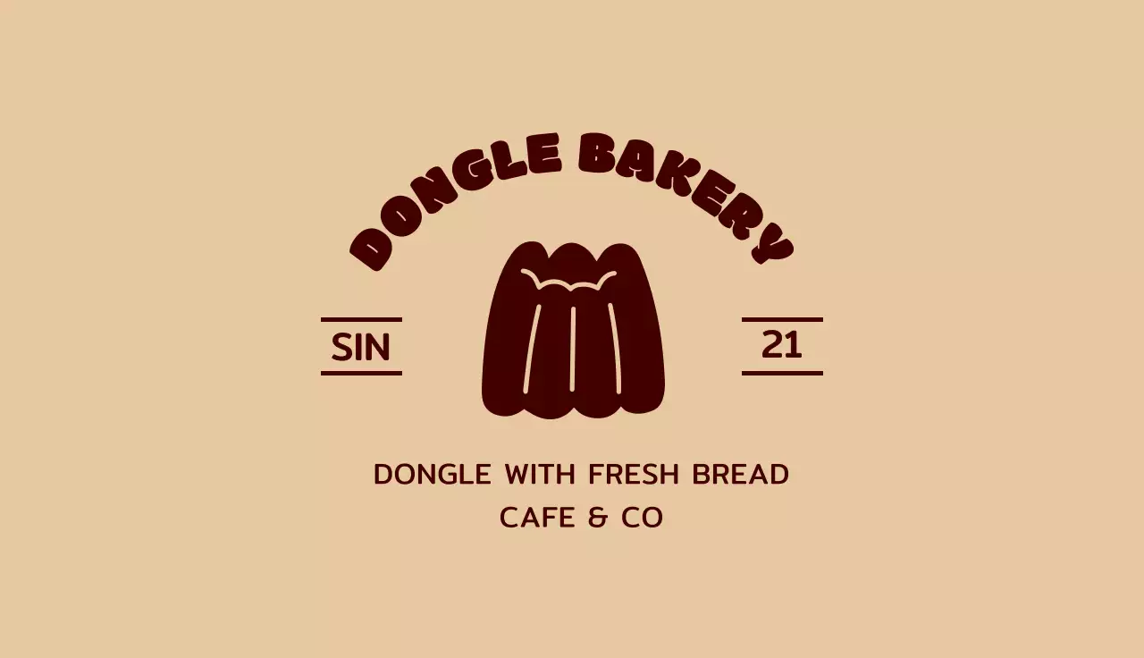 Kupon prangko dengan logo ilustrasi roti toko roti dengan latar belakang krem