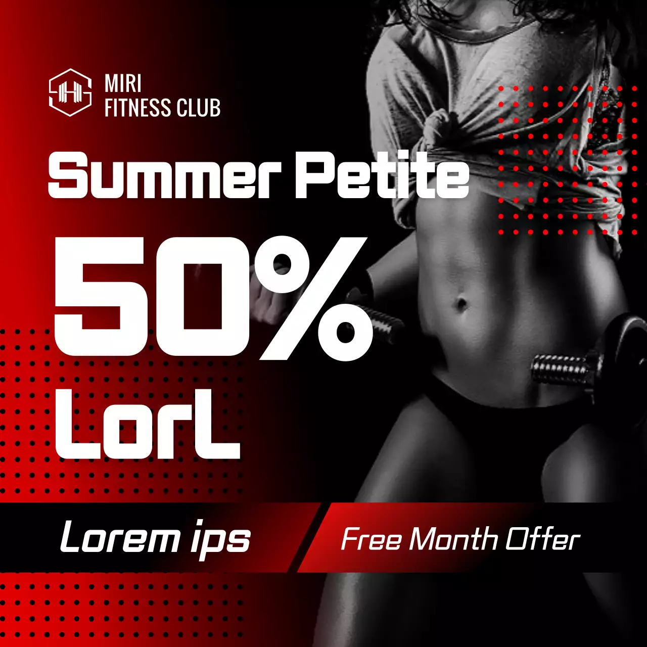 An intense summer gym event in black and red