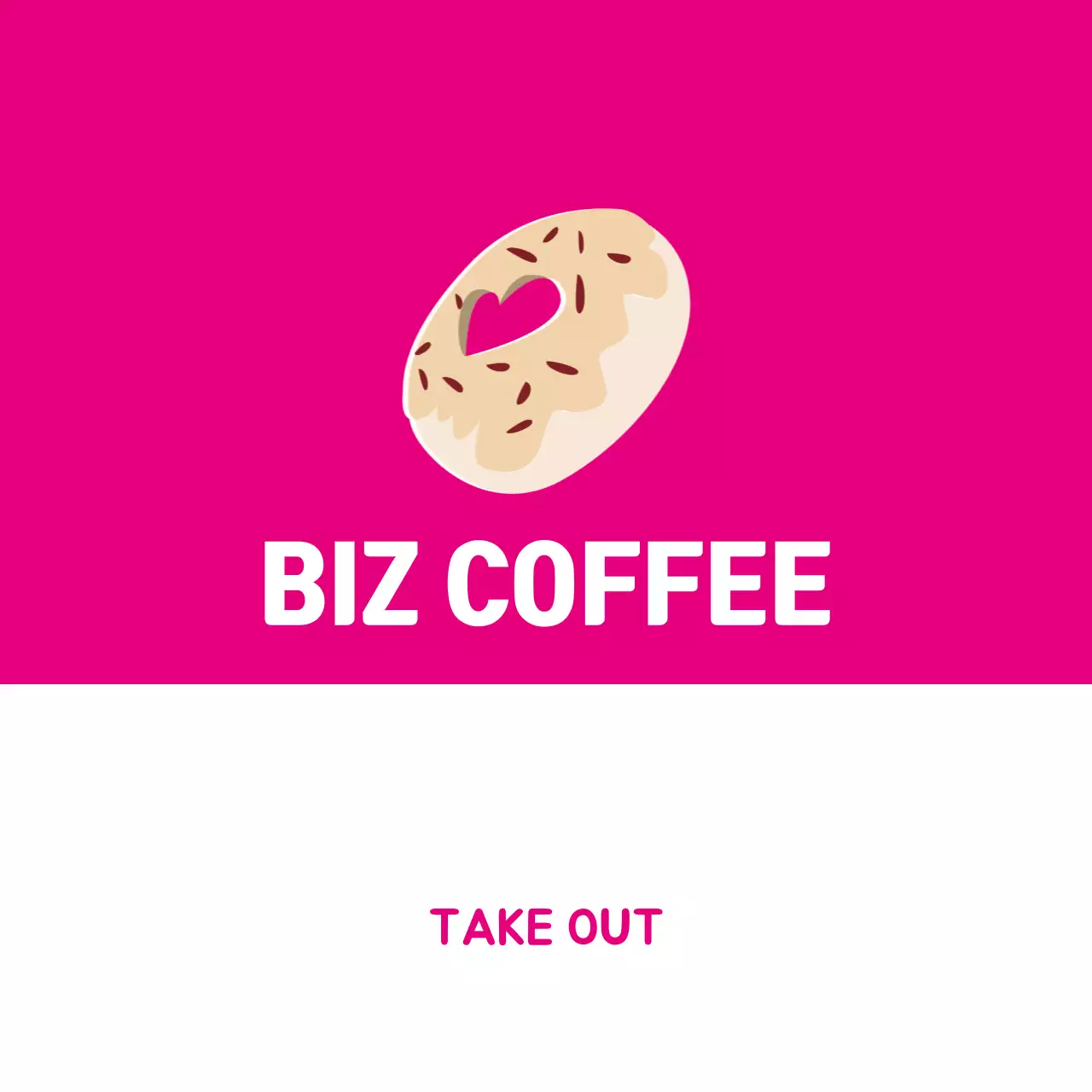 Kafe Ilustrasi Sederhana Berwarna Merah Muda