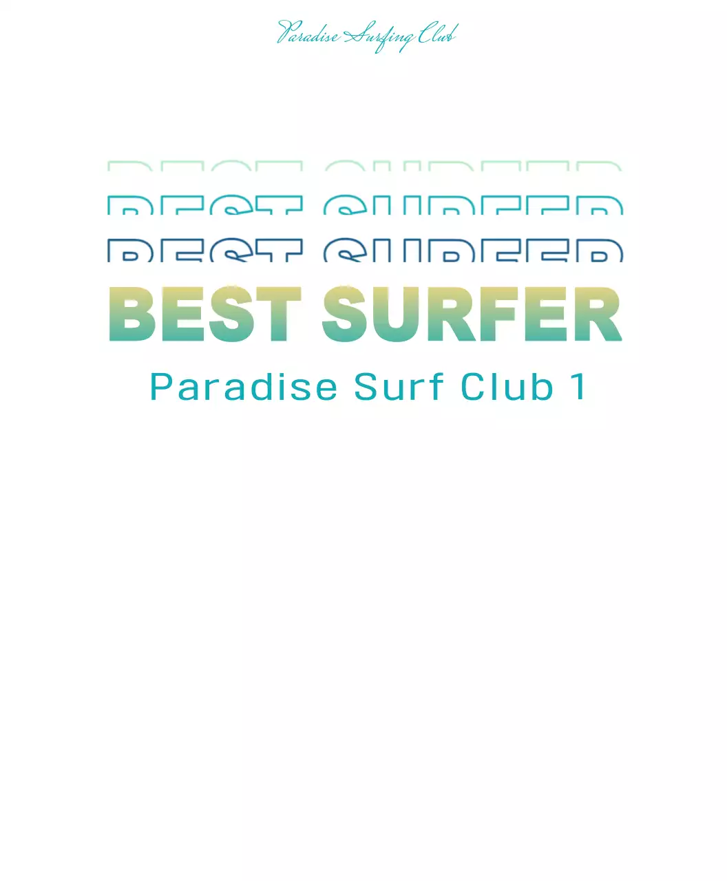 Kaos tim klub selancar berwarna kuning dan biru