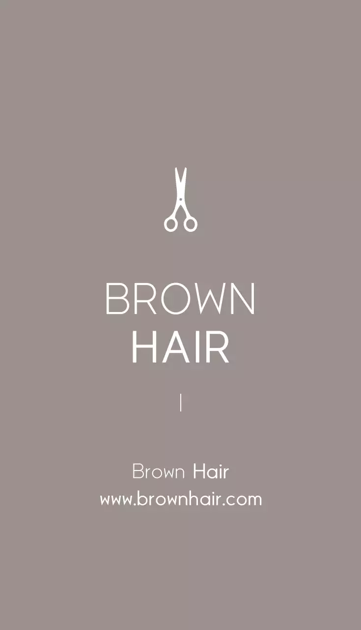 Cartão de visita promocional de cabelo mínimo marrom