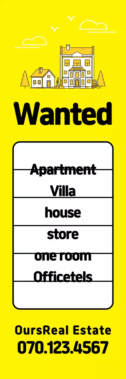 Yellow real estate listings