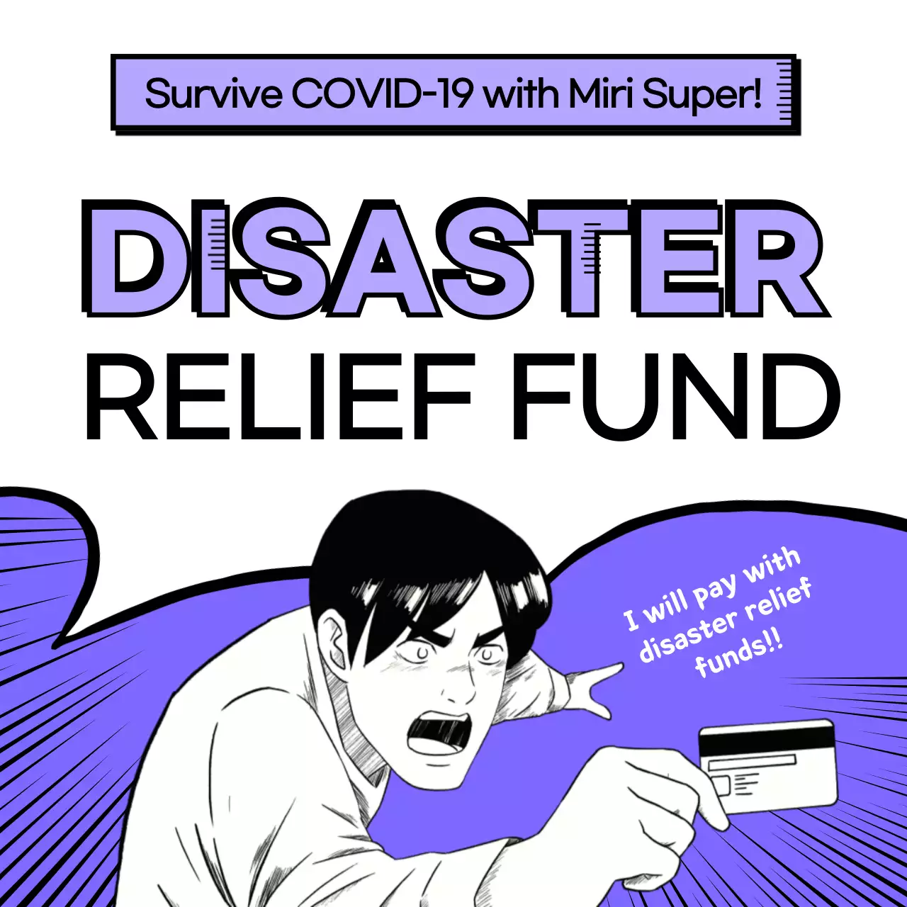 Purple Comic Disaster Promotion Instagram Post