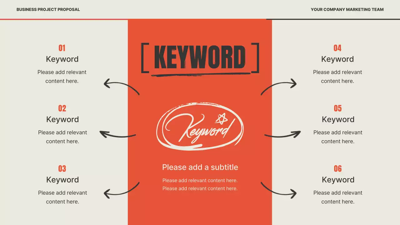 빨강과 베이지색의 레트로한 마케팅 기획서