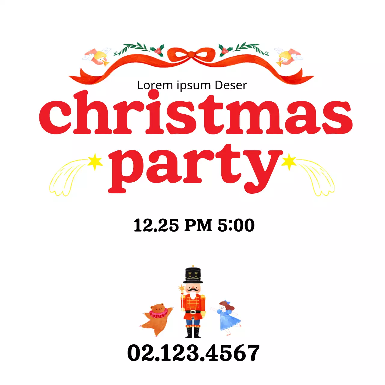 Red Traditional Christmas Announcement Banner