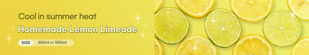Banner de promoção de bebidas simples amarelo