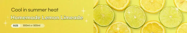 Banner de promoção de bebidas simples amarelo