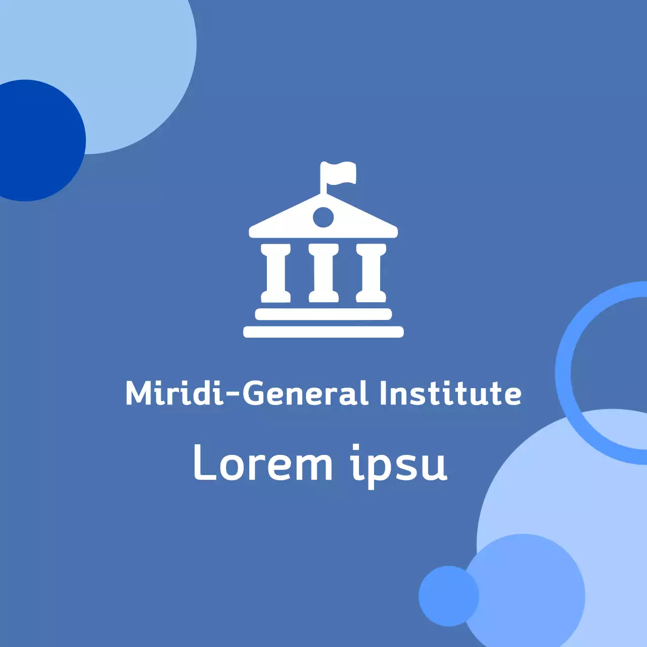 A blue background balsa with a logo depicting a school.